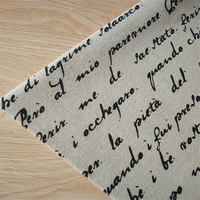 Tissu en coton/lin imprimé journal anglais tendance pour sacs à dessin DIY