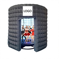 360 Inflatable Photo Booth 118/148/158 Inch LED Warna Berubah Logo Kustom untuk Fotografi Pernikahan dan Pesta