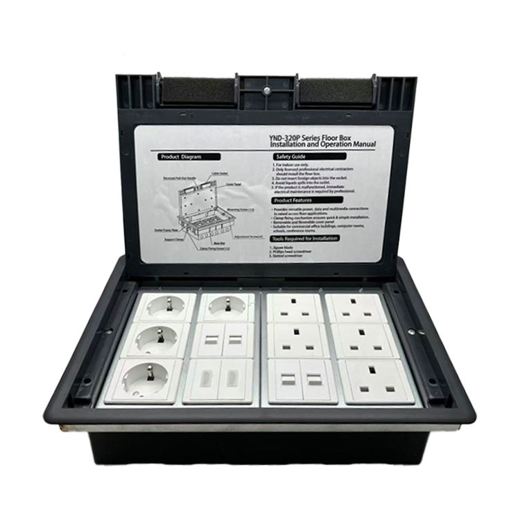 VNX Fashionable Drawer-style Hidden or up with Household USB/UK/EU Standard Socket Waterproof Material Floor Socket Box