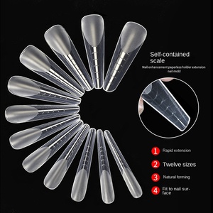 120 pièces de formes à ongles pour extensions, formes <span class=keywords><strong>ballerine</strong></span> et amande, autocollants préformés avec échelle de mesure pour ongles en acrylique - Product Image 2