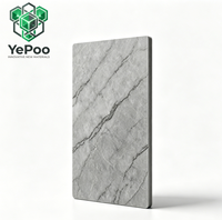 Panneau en cristal de carbone gris roche 8 mm, ignifuge, imperméable, faible entretien, revêtement mural extérieur commercial moderne pour cuisine