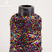 Multicolor Lurex Centipede Yarn Glass Feather Fancy Yarn Non Elastic Polyester Metallic Yarn for Knitting Scarf Craft Decoration