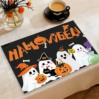 Nouveau Set de Table Noir Halloween Prix Usine, Dessous de Plat et Napperons Anti-Brûlure et Anti-Graisse pour une Ambiance Festive à la Maison