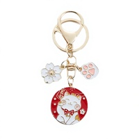 Porte-clés tendance vintage en alliage de zinc motif chat porte-bonheur de dessin animé, design patte de chat créatif, DIY pour sacs, clés de voiture, cadeau personnalisé