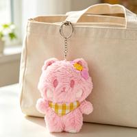 Vente en gros de pendentifs en peluche de dessin animé, animaux en peluche personnalisés, porte-clés, breloques de sac avec logo brodé, commande en gros