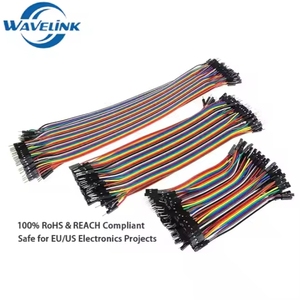 22 24 AWG Dupont đỏ vàng xanh 10cm 20cm 30cm 40PIN 1P Cáp dòng nữ để nữ nam Dupont Jumper dây - Product Image 3