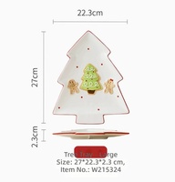 Piring Makan Keramik Natal Motif Gingerbread 3D Relief Set Peralatan Makan Porselen Dekorasi Dapur