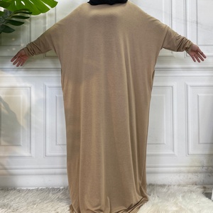 6200# Modest Women Dubai Abaya Turkey Hijab Dress Solid Color <b>Kaftan</b> Prayer Dresses Long Robe Islamic Clothes - Product Image 2