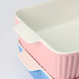 ชุดถาดอบอุปกรณ์ทำขนมในครัวแบบสั่งทำ,ถาดอบทรงสี่เหลี่ยมผืนผ้าจานอบขนมเซรามิกสำหรับเตาอบขนมปัง - Product Image 5