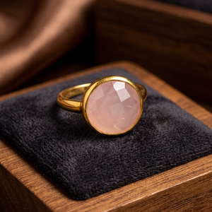 Gema de Calcedonia rosa, anillos de piedra curativa de Plata de Ley 925 - Product Image 4