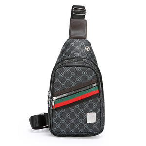 LJDY600 Men's Chest <b>Bag</b> Dark Gray Printing <b>Waterproof</b> Wear Resistant <b>Crossbody</b> <b>Bag</b> For Business Travel Fall 2025 - Product Image 2