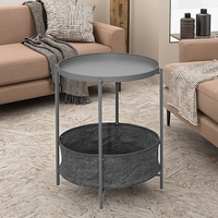 Table basse de salon naturelle avec pieds en métal, idéale pour salon, chambre ou balcon