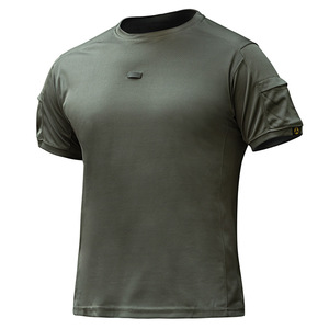 Camiseta táctica DF19 azul oscuro marrón para hombre, camiseta táctica de verano de secado rápido, transpirable, súper ligera, de manga corta, de poliéster - Product Image 4