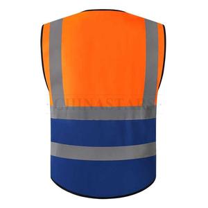 Veste <span class=keywords><strong>de</strong></span> sécurité haute visibilité <span class=keywords><strong>orange</strong></span> et bleue personnalisée avec logo pour travaux <span class=keywords><strong>de</strong></span> construction, vêtements <span class=keywords><strong>de</strong></span> <span class=keywords><strong>travail</strong></span> <span class=keywords><strong>de</strong></span> sécurité - Product Image 5