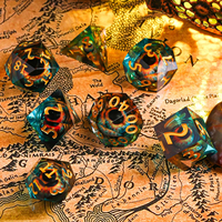 Jeu de dés mdn en résine transparente personnalisés pour donjons et dragons RPG pour les amateurs de cartes à jouer