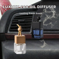 Diffuseur d'huiles essentielles de luxe 8 ml en verre carré, alimenté par USB, à fixer sur grille d'aération, avec éclairage d'ambiance longue durée pour voiture - Meilleures ventes