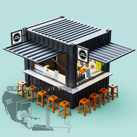 Bar préfabriqué de kiosque de conteneur de café 20FT 10FT Conteneur d'expédition Restaurant mobile Cuisine Café Conteneur à vendre
