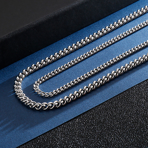 Collier chaîne <span class=keywords><strong>gourmette</strong></span> cubaine en acier inoxydable 316L gravé pour femme, bijoux de mode inaltérables, accessoires étanches - Product Image 2