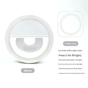 Портативная светодиодная кольцевая лампа для селфи с настраиваемым логотипом, 36 светодиодов, перезаряжаемая, для мобильных телефонов, <span class=keywords><strong>2026</strong></span> год - Product Image 6