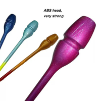 Ruban de danse bicolore scintillant antidérapant en ABS de 45 cm/17,7 pouces, 150 g/pièce, bâtons d'entraînement artistique unisexe pour la danse sur barre