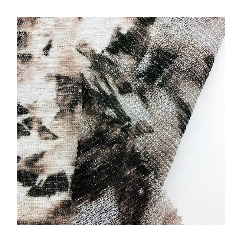 Fashionable Design Shiny Knitted Light Weight Polyester Lurex Metallic Pleat Digital Print Fabric For Clothing