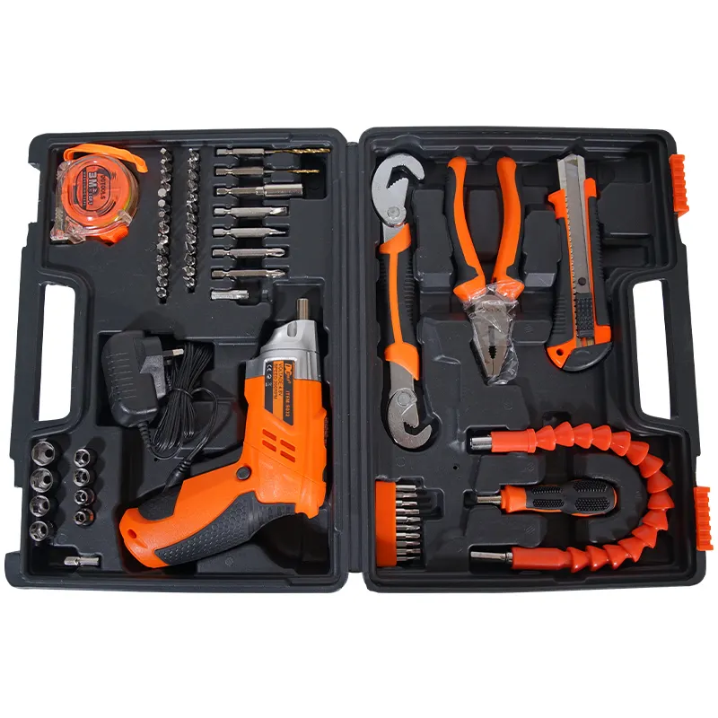 63 Stück Home Tool Kit mit Akku-Drill-Treiber für DIY-Projekte Haushalts reparaturen