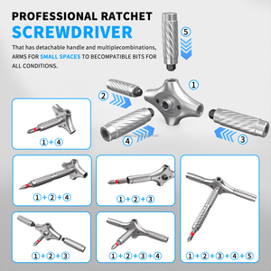 Từ Tuốc Nơ Vít Đặt Đa Bit Miễn Phí Kết Hợp Ratchet Sửa Chữa Di Động Công Cụ Kit Cho Quà Tặng Đồ Nội Thất Máy Tính Xe Đạp Tự Làm - Product Image 6