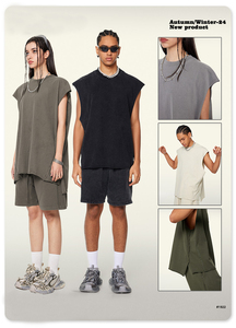 定制Desgin男女通用棉质空白背心超大街装复古高品质背心无袖男式t恤 - Product Image 3