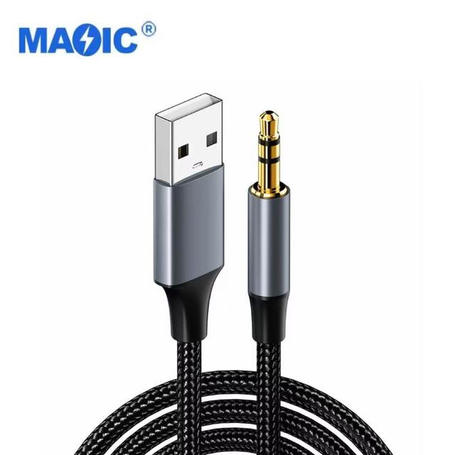 USB to 3.5mm AUX Male to Male Audio Cable High Fidelity Stereo Sound Auxiliary Cord Compatible with Car Speakers