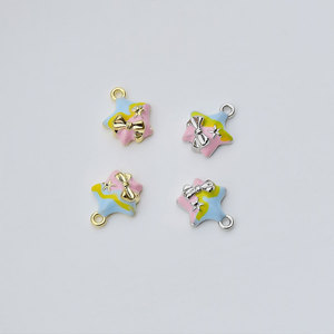 Breloques en alliage de zinc en forme d'étoile avec nœud et motif étoile pour la fabrication de bijoux DIY, bracelets, colliers et accessoires - Product Image 2