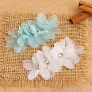 Hebillas de Zapatos con Flores 3D y Cuentas de Cristal, Accesorios de Ropa para Mujer, Primavera 2024, Decoraciones de Tela Tejidas a Mano de Jinhua - Product Image 3