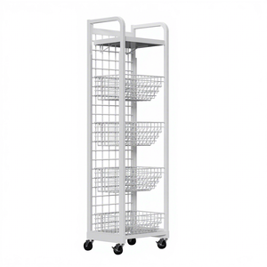 Estante de Exhibición Móvil para Snacks con Altura Ajustable, Color Negro, para Tiendas de Conveniencia y Supermercados, Organizador de Almacenamiento - Product Image 1