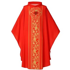 Mới in nhà thờ mục sư chủ tế chasuble linh mục cổ điển Robe Gown CAPE cassock vestment Trắng Đỏ Xanh Tím - Product Image 4