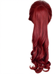 Perruque queue de cheval avec frange Kasumi Yoshizawa <span class=keywords><strong>Cosplay</strong></span> 22'' longue bouclée style anime, tresses couleur vin pour femmes, costumes d'Halloween et fêtes - Product Image 6