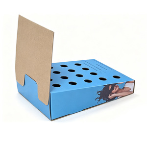 Boîte de présentation PDQ pliable personnalisée en carton ondulé écologique avec plateau incliné amovible et support sans outil pour rouges à lèvres et cosmétiques - Product Image 2