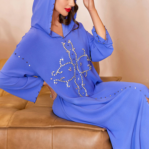Dubai Abaya d'été <span class=keywords><strong>pour</strong></span> femmes Design simple robe musulmane à carreaux <span class=keywords><strong>pour</strong></span> dames et filles avec taille naturelle à la mode - Product Image 3