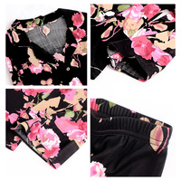 Pyjama en soie pour femme, vêtement de nuit, personnalisé, en Satin, rose, imprimé Floral, ensemble