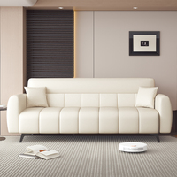 Modernes Schlafsofa mit Leder- und Stoffbezug Platzsparendes Design für Kompakte Wohnzimmer