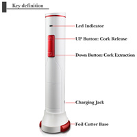 Ouvre-bouteille électrique sans fil portable TikTok, moderne, automatique, rechargeable par USB, coupe-capsule en ABS + acier inoxydable, CE