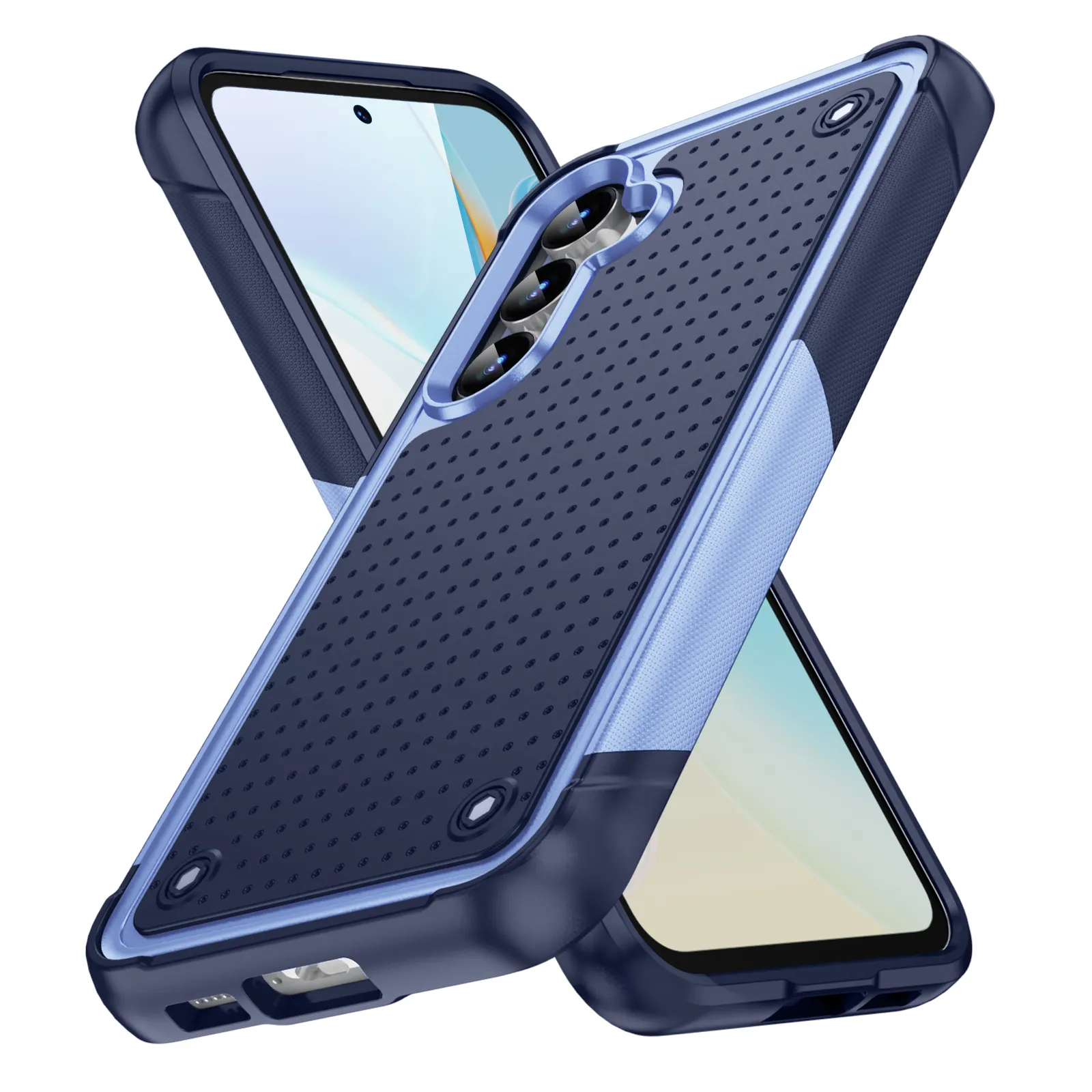 Leyi nueva llegada universal a prueba de golpes cubierta del teléfono celular soporte de carga inalámbrica TPU PC funda de teléfono para Samsung Galaxy S23 FE