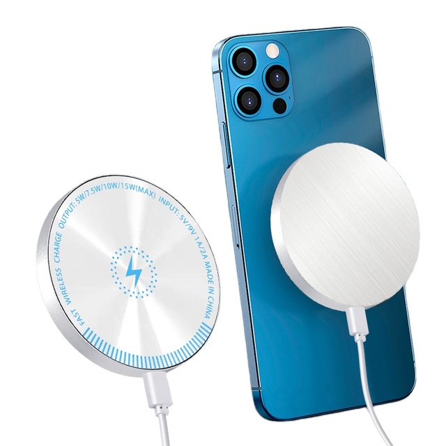 Ultra-Thin 15W/10W Fast Charging 12V 9A Intelligent Sensor Wireless Charger Pad Aluminum Alloy Magnetic Multi-Device Mobile