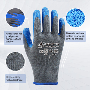 Xingyu 10 đo cotton Latex găng tay Tráng Vỏ Latex tráng găng tay làm việc kinh tế các nhà sản xuất Latex tráng găng tay an toàn - Product Image 5