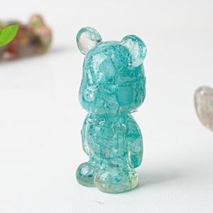 ตุ๊กตาหมีอีพ็อกซี่ประดับคริสตัลตาแมวหลากสีธรรมชาติขัดเงาทำมือ ของสะสม พลังบำบัด ของตกแต่งโต๊ะทำงาน ของขวัญ - Product Image 2