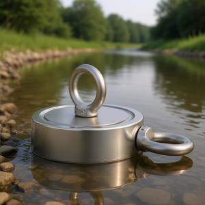 Kit d'aimants de pêche double face, force de traction de 1700 lb, avec corde et mousqueton, outil de pêche magnétique puissant pour les aventures en plein air - Product Image 2