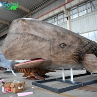 Model Paus Sperma Animatronik Ukuran Asli Gecai, Hewan Laut Robotik Silikon untuk Akuarium, Taman Hiburan, dan Museum