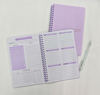 Vente Flash A5 Organiseur Hebdomadaire et Mensuel Spirale Agenda Carnet Planificateur 52 Semaines avec Couverture Transparente en PP Simili Cuir