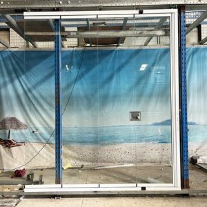 Pérgola de puerta sin marco de entrada de 10mm, accesorios de aluminio, <span class=keywords><strong>precio</strong></span>, sistema de puertas plegables de vidrio, pared de pantalla de partición abatible de rodillo - Product Image 4