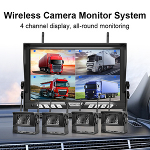 מצלמה אחורית מכונית אלחוטית גיבוי מצלמה 9 אינץ '<span class=keywords><strong>hd720p</strong></span> 4ch מבט אחורי צג ערכת גיבוי אלחוטי מצלמה בלילה פנים עמיד למים - Product Image 4