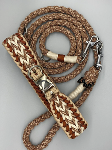 Verstelbare Luxe Hond Touw Riem Nylon <span class=keywords><strong>Reflector</strong></span> Gevlochten Paracord Kralen Kraag Effen Patroon Kleine Hond Riem Kraag De Macrame - Product Image 3