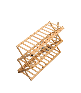 Bamboo Foldable Towel <b>Rack</b> Double Tier Standing Minimalist Storage Holder for Bathroom - Product Image 1